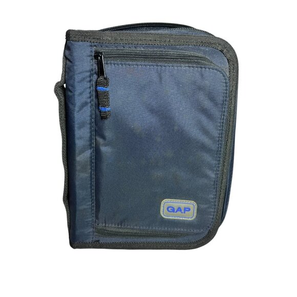GAP Navy Blue Zippered Binder With Pockets Card Slots & Pen Holder - Picture 1 of 10
